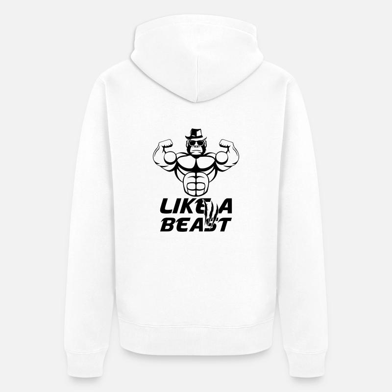 strong_gorilla_002 - Veste à capuche bio Premium Unisexe - blanc