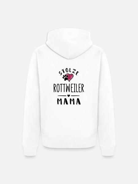 rottweiler mama - Unisex Premium Bio Zip Hoodie - Weiß