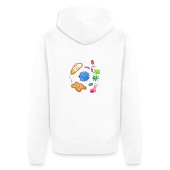 Mikroorganismus Mikrobiologie Mikrobiologe Bio - Unisex Premium Bio Zip Hoodie - Weiß - Hinten - Thijin (182cm)