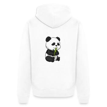 Panda Bambus Pandabär - Unisex Premium Bio Zip Hoodie - Weiß - Hinten - Thijin (182cm)