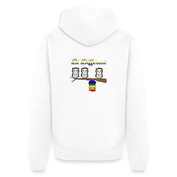 Bi Different Bisexual Pride Funny Fun Bi Saying - Unisex Premium Organic Zip Hoodie - white - Back - Thijin (182cm)