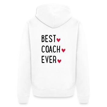 Entraîneur - Veste à capuche bio Premium Unisexe - blanc - Dos - Thijin (182cm)