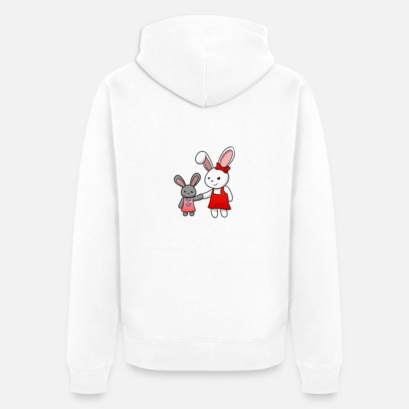 Lapin mignon lapins - Veste à capuche bio Premium Unisexe - blanc