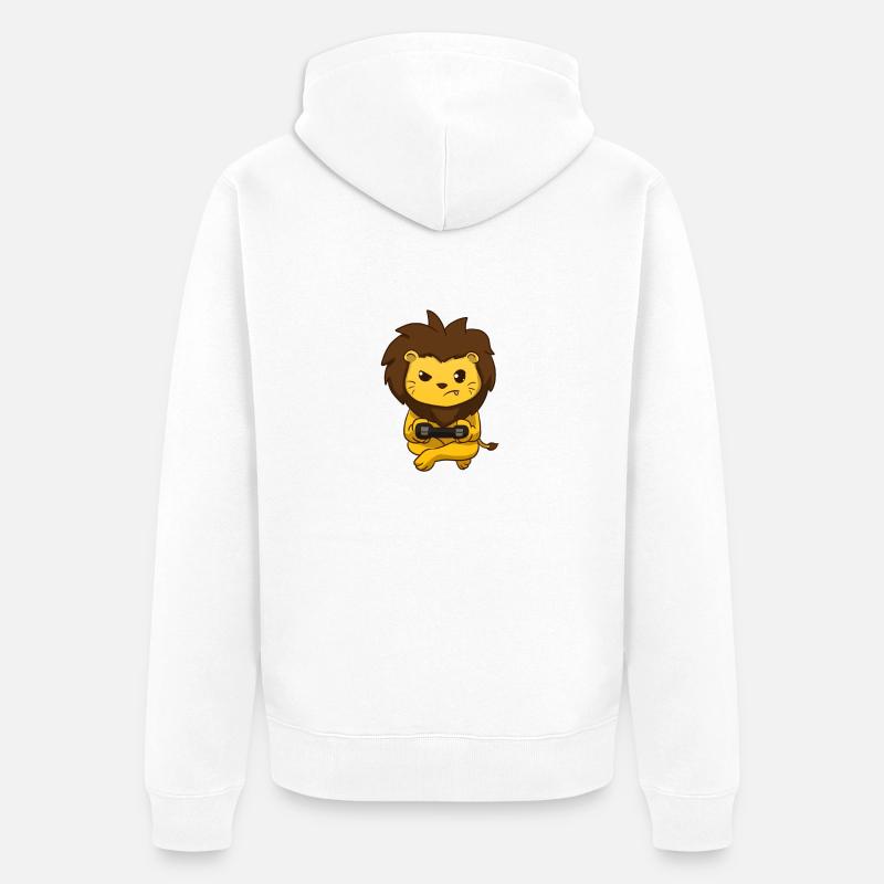 Lion de jeu - Veste à capuche bio Premium Unisexe - blanc