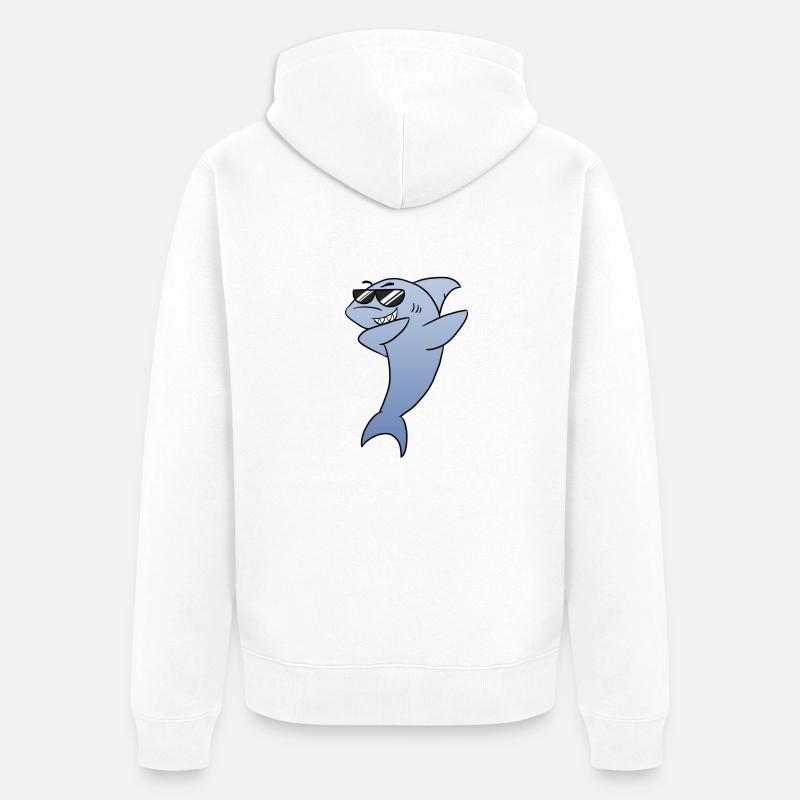 Requin mignon - Veste à capuche bio Premium Unisexe - blanc