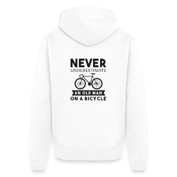 Vélo cycliste cycliste vélo disant - Veste à capuche bio Premium Unisexe - blanc - Dos - Thijin (182cm)