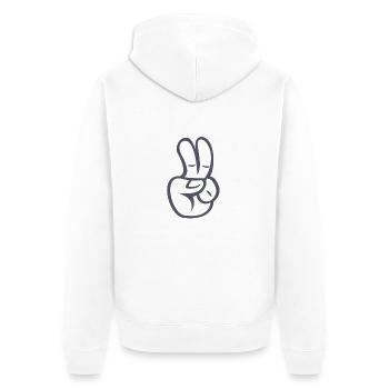 Peacezeichen Finger Comic - Unisex Premium Organic Zip Hoodie - white - Back - Thijin (182cm)