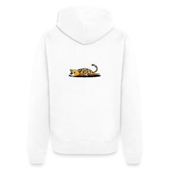 leopard - Unisex Premium Organic Zip Hoodie - white - Back - Thijin (182cm)