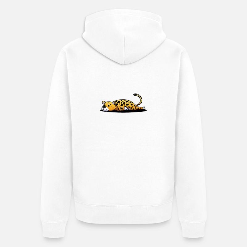 léopard - Veste à capuche bio Premium Unisexe - blanc