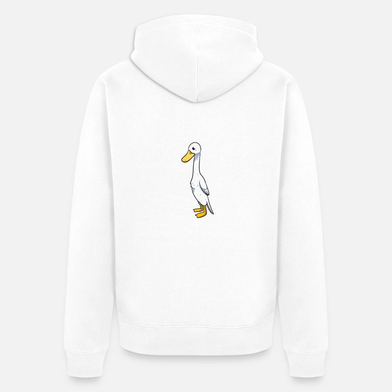 Canard en cours d'exécution - Veste à capuche bio Premium Unisexe - blanc