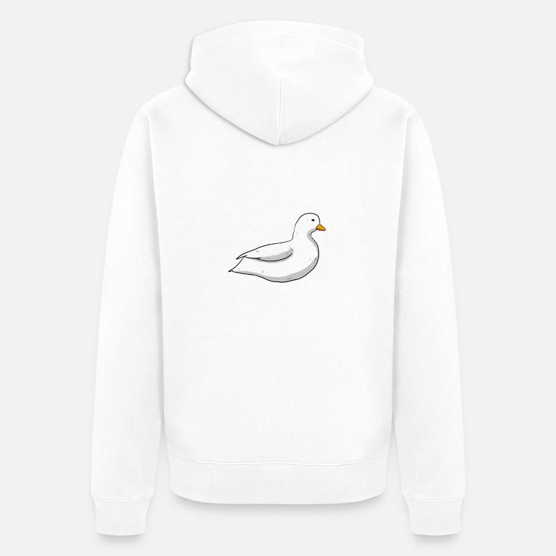 Canard nain - Veste à capuche bio Premium Unisexe - blanc