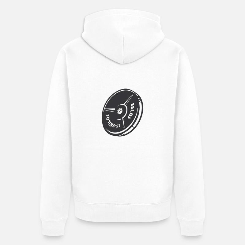 Plaque de poids - Veste à capuche bio Premium Unisexe - blanc