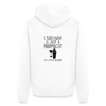 Barkeeper - Unisex Premium Bio Zip Hoodie - Weiß - Hinten - Thijin (182cm)