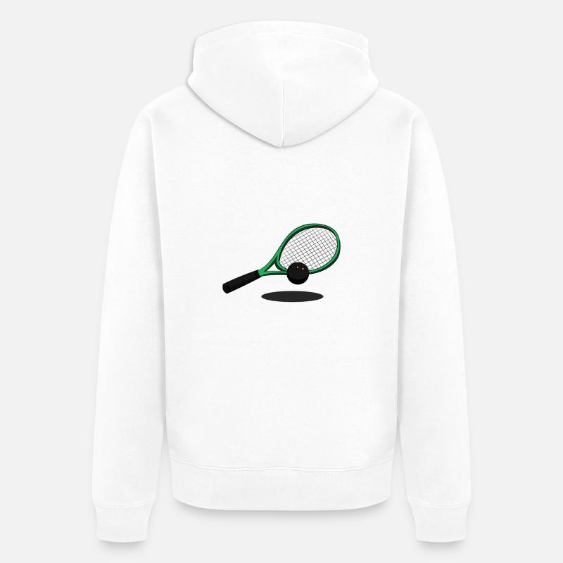 Squash Squash Raquette Squashing Squash - Veste à capuche bio Premium Unisexe - blanc