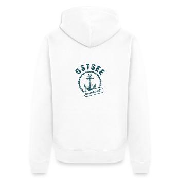 Ostsee - Unisex Premium Bio Zip Hoodie - Weiß - Hinten - Thijin (182cm)