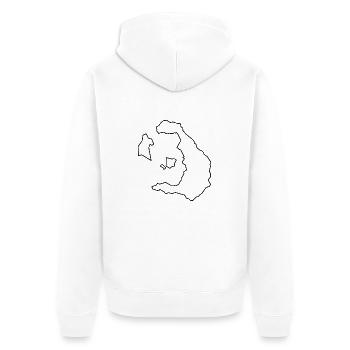 Santorini Karte Umriss - Griechenland - Insel - Unisex Premium Bio Zip Hoodie - Weiß - Hinten - Thijin (182cm)