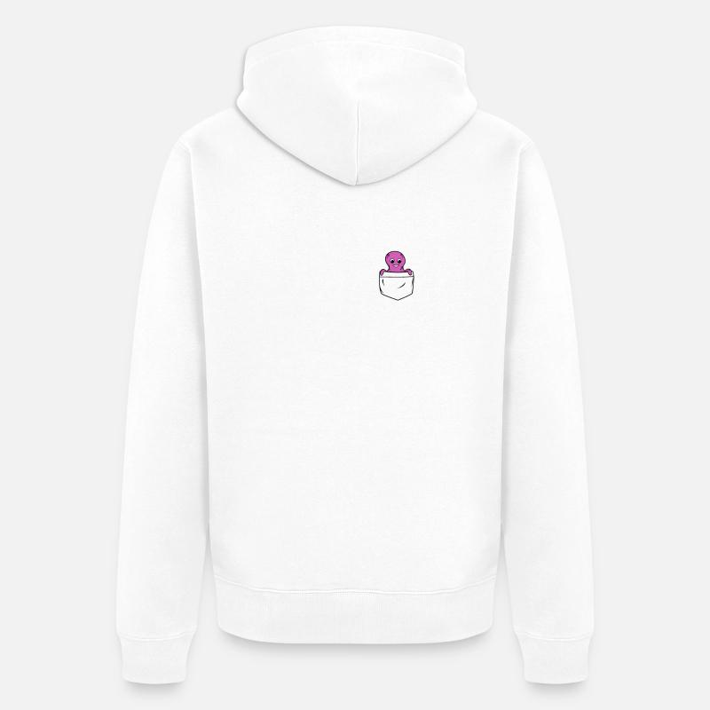Pieuvre dans la poche - Veste à capuche bio Premium Unisexe - blanc