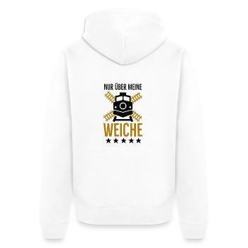 Weiche Lokführer lustige Eisenbahner Sprüche - Unisex Premium Bio Zip Hoodie - Weiß - Hinten - Thijin (182cm)