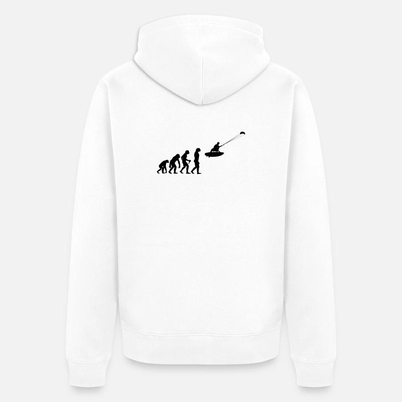 Evolution Kitesurf Wassersport Kitesurfer - Unisex Premium Bio Zip Hoodie - Weiß