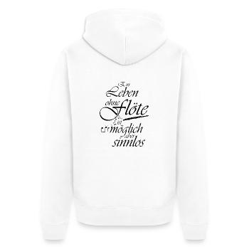 Flöte Querflöte Spielerin Orchester Instrument Mus - Unisex Premium Bio Zip Hoodie - Weiß - Hinten - Thijin (182cm)