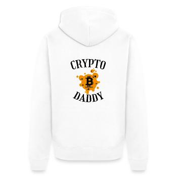Crypto Daddy - Unisex Premium Organic Zip Hoodie - white - Back - Thijin (182cm)