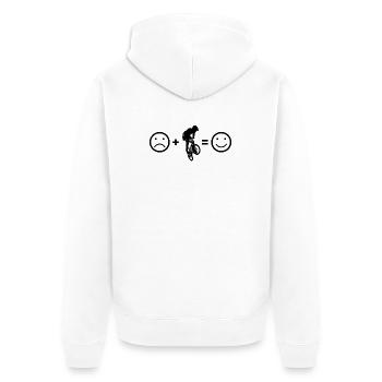 Bmx Biker Geschenk mtb bmx fahrrad radfahren - Unisex Premium Bio Zip Hoodie - Weiß - Hinten - Thijin (182cm)