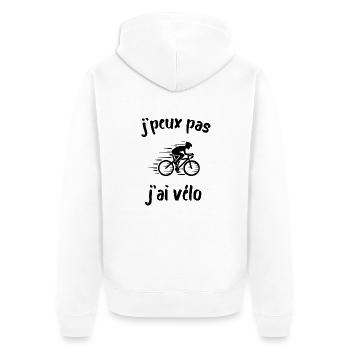 Je Peux Pas J'ai Vélo Cadeau Cycliste - Veste à capuche bio Premium Unisexe - blanc - Dos - Thijin (182cm)