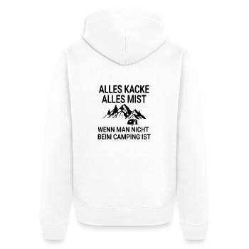 Lustiger Campen Camping Spruch - Unisex Premium Bio Zip Hoodie - Weiß - Hinten - Thijin (182cm)
