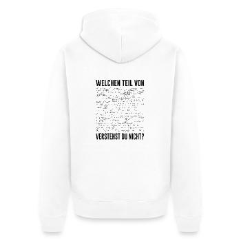 Mathe Mathelehrer Schule - Unisex Premium Bio Zip Hoodie - Weiß - Hinten - Thijin (182cm)