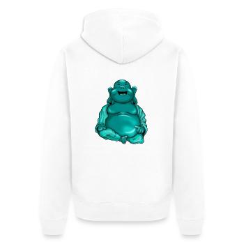 Buddha - Unisex Premium Bio Zip Hoodie - Weiß - Hinten - Thijin (182cm)