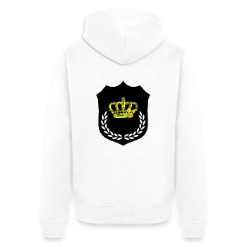 wappen krone 02 - Unisex Premium Bio Zip Hoodie - Weiß - Hinten - Thijin (182cm)
