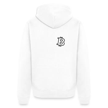 bitcoin - Unisex Premium Bio Zip Hoodie - Weiß - Hinten - Thijin (182cm)