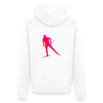 Langlauf Klassisch Herren Langlauf Damen Langlauf - Unisex Premium Bio Zip Hoodie - Weiß - Hinten - Thijin (182cm)