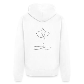 Yoga Line Art - Minimalist - Unisex Premium Organic Zip Hoodie - white - Back - Thijin (182cm)