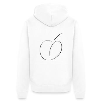 Peach Line Art - Minimaliste - Veste à capuche bio Premium Unisexe - blanc - Dos - Thijin (182cm)