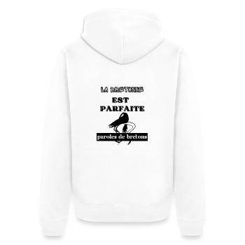 La bretonne est parfaite - Veste à capuche bio Premium Unisexe - blanc - Dos - Thijin (182cm)