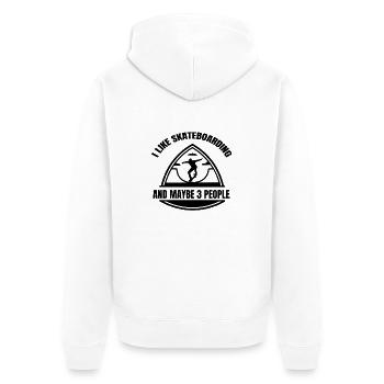 Skateboard Longboard Skater Sakten Skateboarding - Veste à capuche bio Premium Unisexe - blanc - Dos - Thijin (182cm)