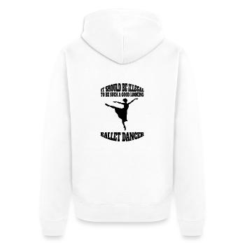 Ballet Dancer Dance Gift Ballerina Cours de danse - Veste à capuche bio Premium Unisexe - blanc - Dos - Thijin (182cm)