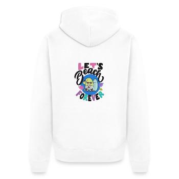 Let's Beach Surfing Gnome - Unisex Premium Organic Zip Hoodie - white - Back - Thijin (182cm)