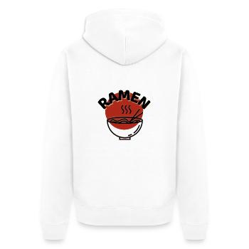 Shoyu Ramen ist eine köstliche japanische Suppe - Ich liebe Ramen - Unisex Premium Bio Zip Hoodie - Weiß - Hinten - Thijin (182cm)