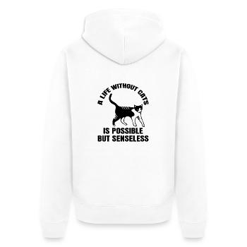 Cat Kitten Pet Cat Cats Domestic Cat - Unisex Premium Organic Zip Hoodie - white - Back - Thijin (182cm)