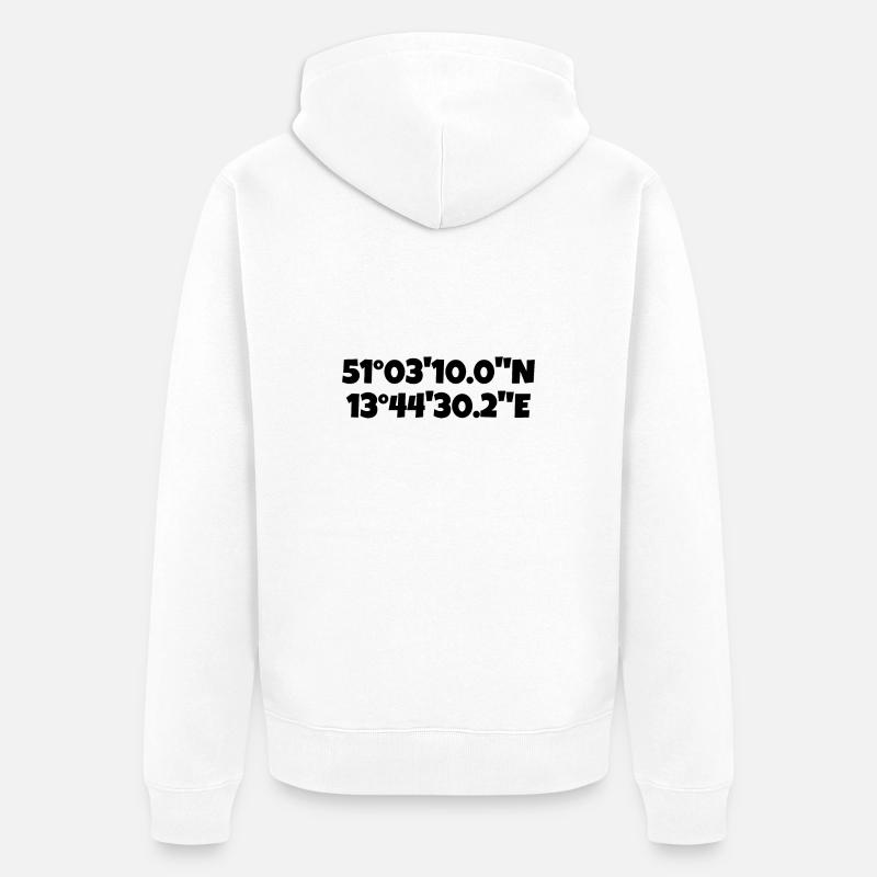 Coordonnées de Dresde Saxe - Veste à capuche bio Premium Unisexe - blanc