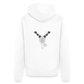 Tennisspieler Tennisverein Tennis Tennisschläger - Unisex Premium Bio Zip Hoodie - Weiß - Hinten - Thijin (182cm)