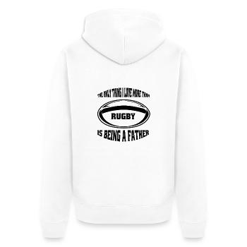 Rugby Rugby Coach Father Rugby Player Rugby Team - Unisex Premium Organic Zip Hoodie - white - Back - Thijin (182cm)