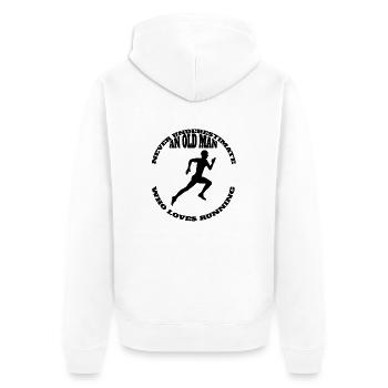 Jogger Training Cardio run run fit jogging - Unisex Premium Organic Zip Hoodie - white - Back - Thijin (182cm)