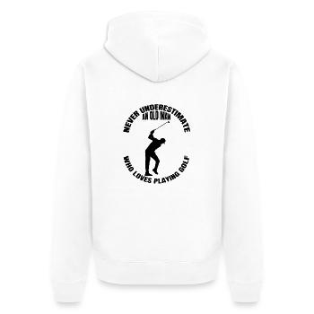 Golf Saying Golf Ball Golfer Golfer Golf Clubs - Unisex Premium Organic Zip Hoodie - white - Back - Thijin (182cm)