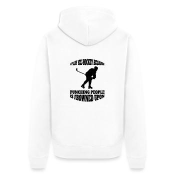 Eishockey Wintersport Geschenk Eishockeyteam - Unisex Premium Bio Zip Hoodie - Weiß - Hinten - Thijin (182cm)