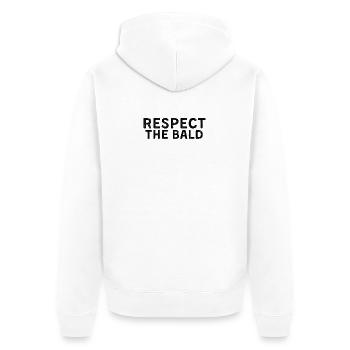Respect The Baldness Humor Baldy Head Funny Bald - Unisex Premium Organic Zip Hoodie - white - Back - Thijin (182cm)