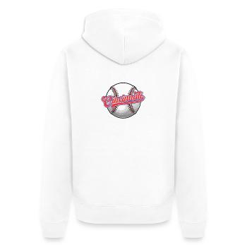 Vintage Cincinnati City Baseball Distressed Lustig - Unisex Premium Bio Zip Hoodie - Weiß - Hinten - Thijin (182cm)