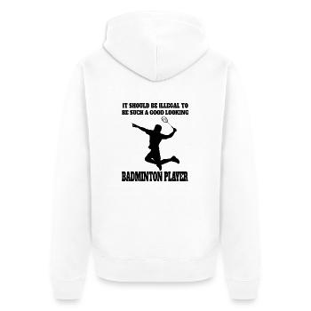 Joueur de badminton Fan de badminton Badminton Badminton Badminton - Veste à capuche bio Premium Unisexe - blanc - Dos - Thijin (182cm)